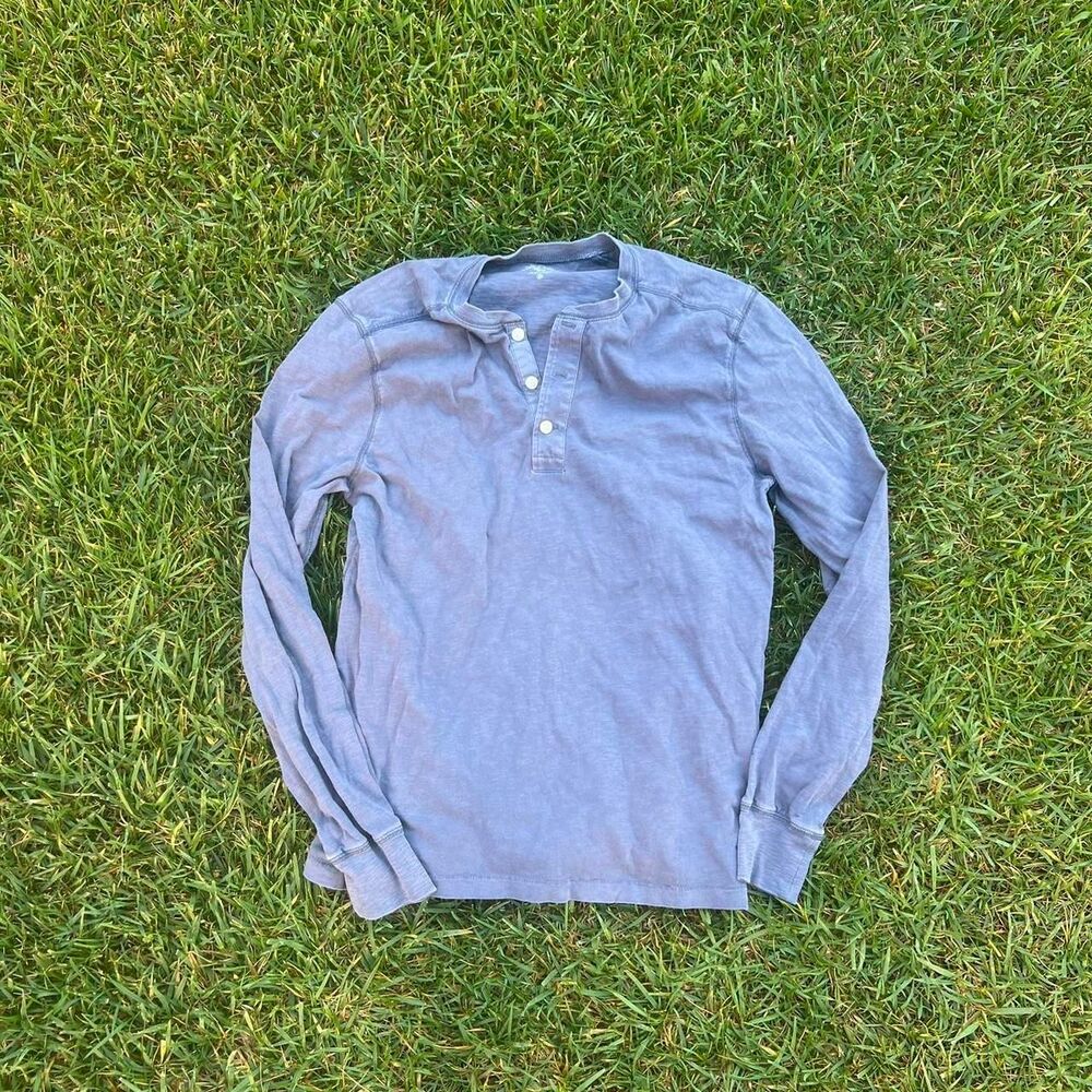 J crew henley y2k button garment dyed mens size M